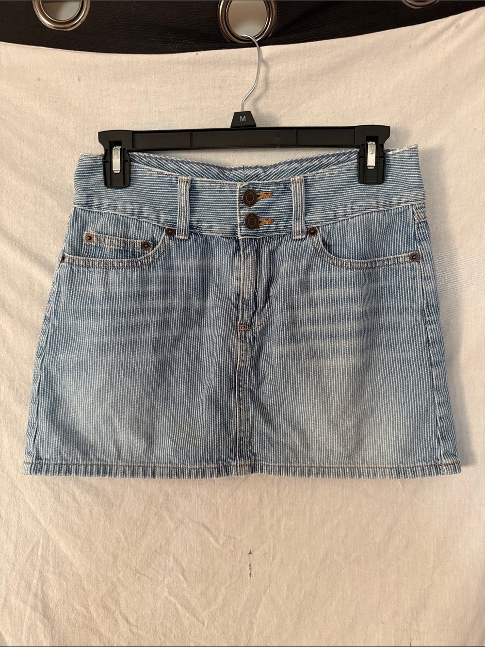 American Eagle blue denim mini skirt